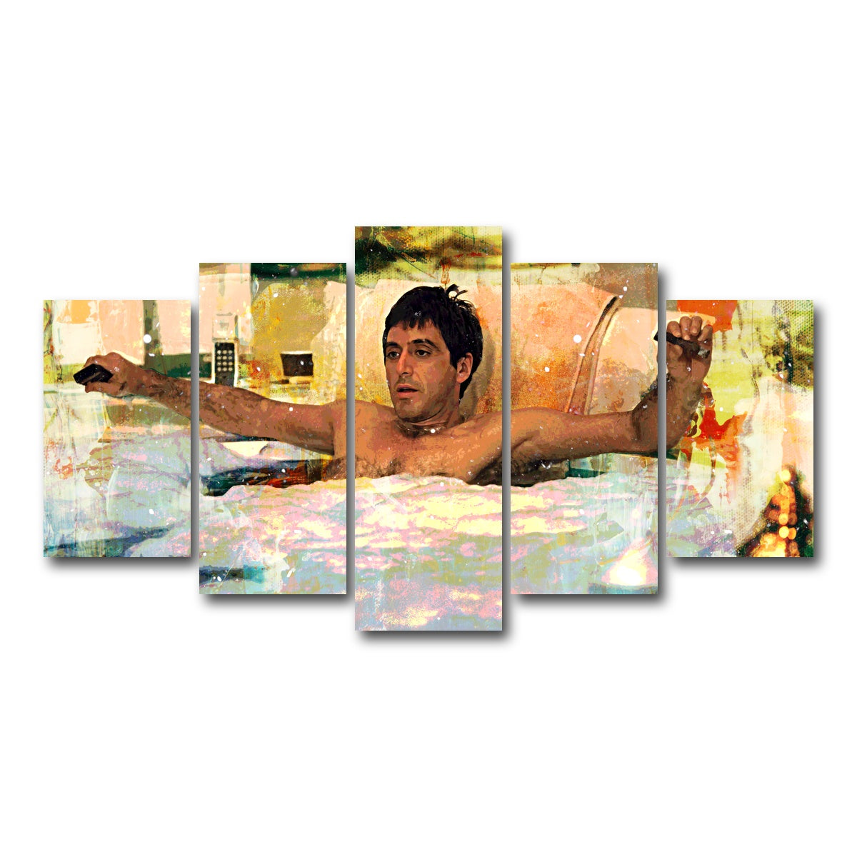 AUTO-MOCKUP WHITE | Scarface Bathtub | 5 Piece | Gallery Wrap Canvas | group=5_normal