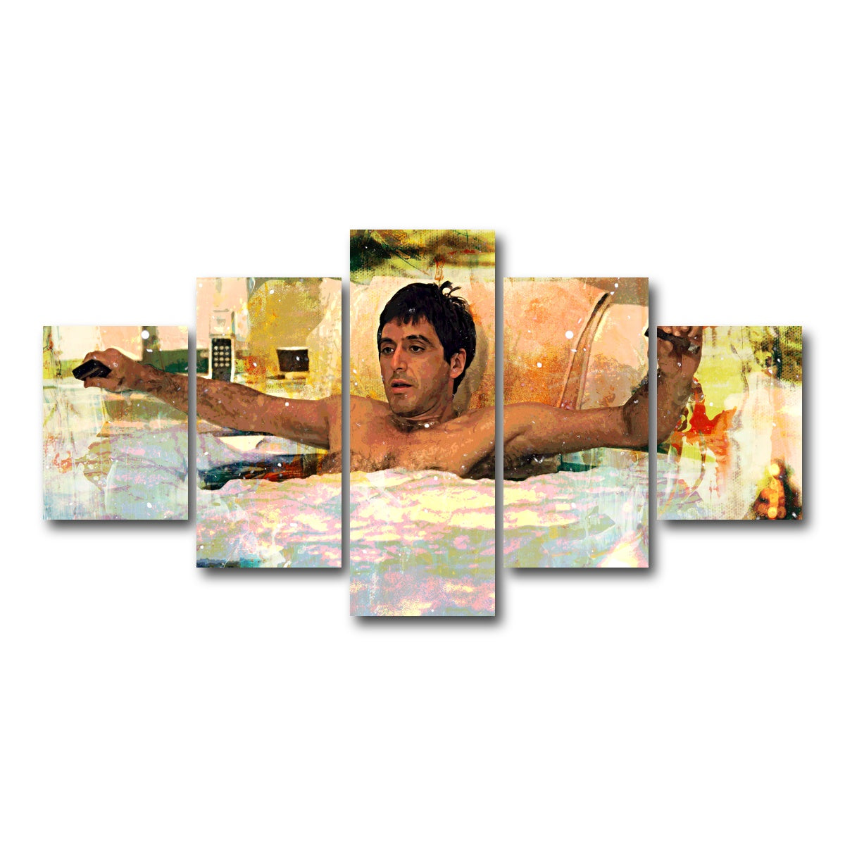 AUTO-MOCKUP WHITE | Scarface Bathtub | 5 Piece | Gallery Wrap Canvas | group=5_short