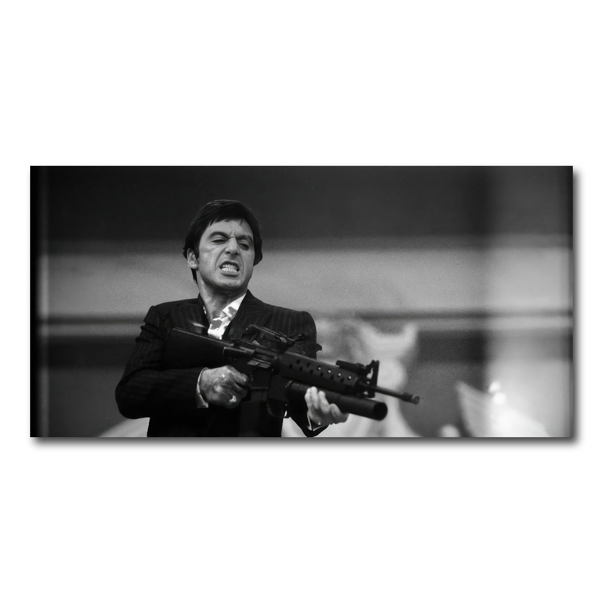 AUTO-MOCKUP WHITE | Scarface Black & White | 1 Piece | Gallery Wrapped | group=2x1