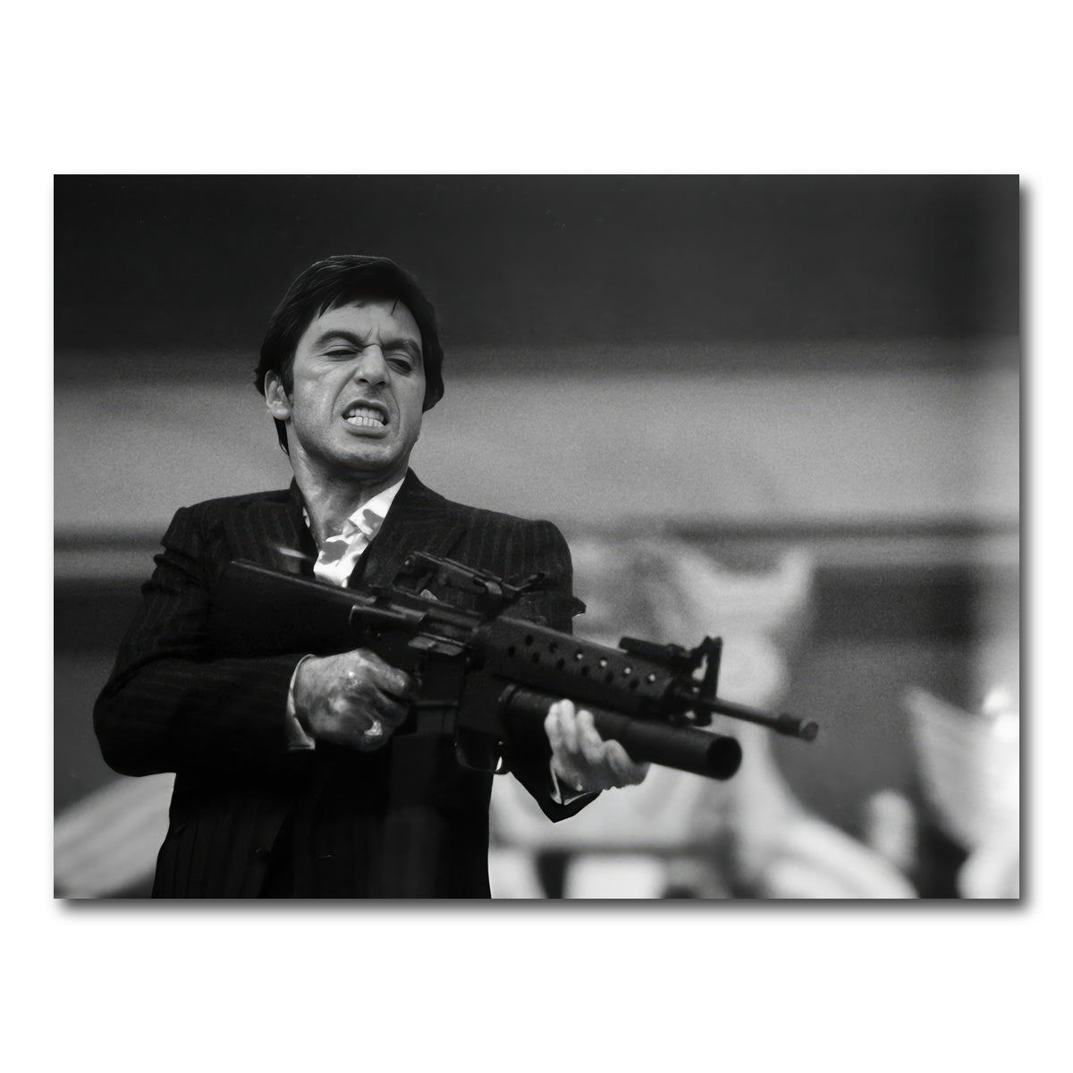 AUTO-MOCKUP WHITE | Scarface Black & White | 1 Piece | Gallery Wrapped | group=4x3