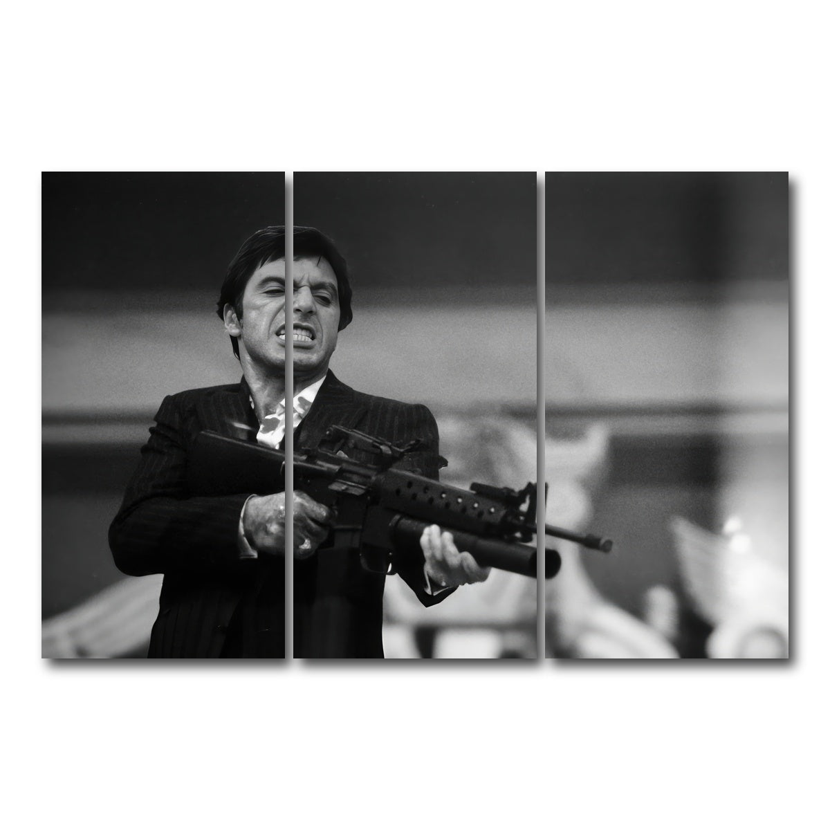 AUTO-MOCKUP WHITE | Scarface Black & White | 3 Piece | Gallery Wrapped | group=12x24
