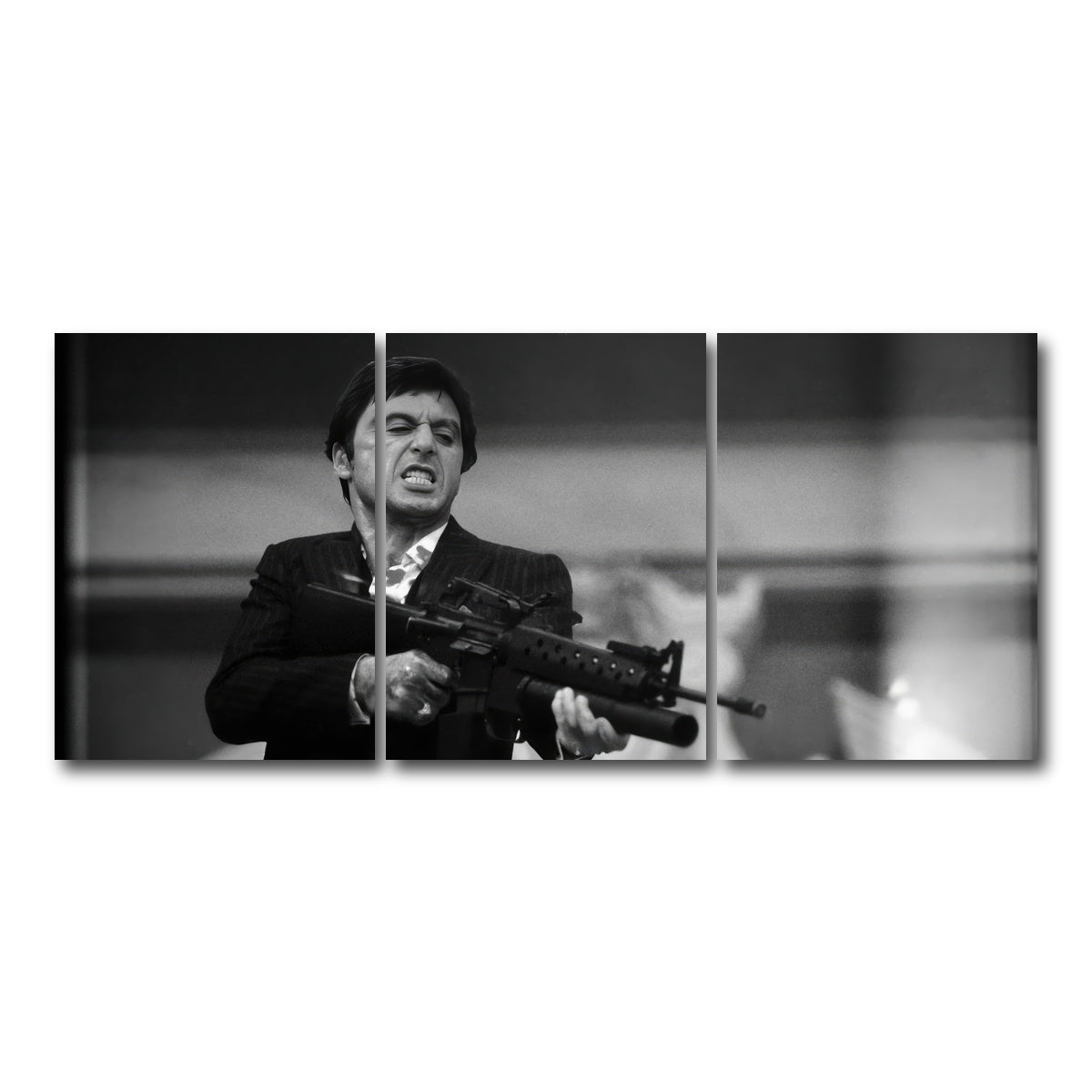 AUTO-MOCKUP WHITE | Scarface Black & White | 3 Piece | Gallery Wrapped | group=18x24