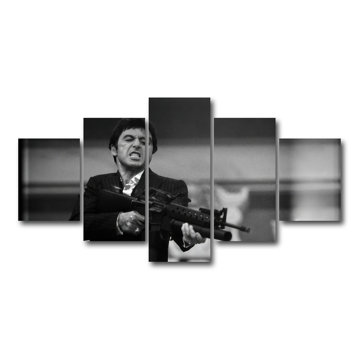 AUTO-MOCKUP WHITE | Scarface Black & White | 5 Piece | Gallery Wrapped | group=5_short