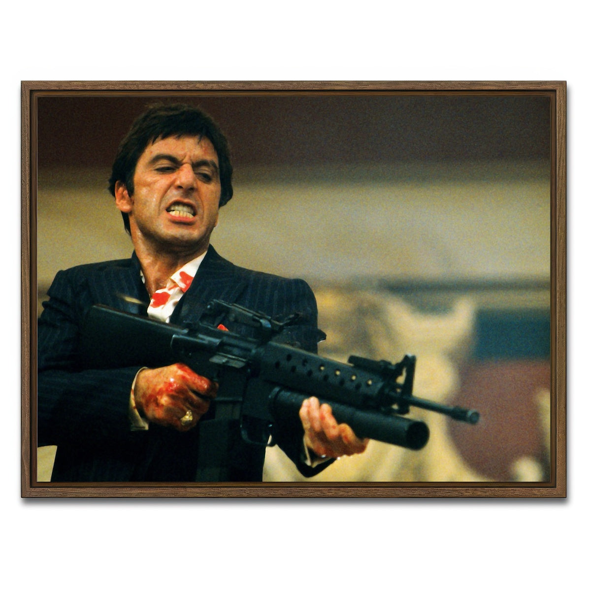 AUTO-MOCKUP WHITE | Scarface | 1 Piece | Walnut Framed Canvas | group=4x3