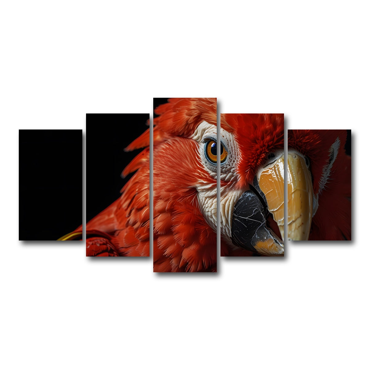 AUTO-MOCKUP WHITE | Scarlet Macaw close-up | 5 Piece | Gallery Wrap Canvas | group=5_normal