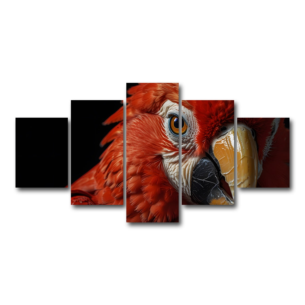 AUTO-MOCKUP WHITE | Scarlet Macaw close-up | 5 Piece | Gallery Wrap Canvas | group=5_short