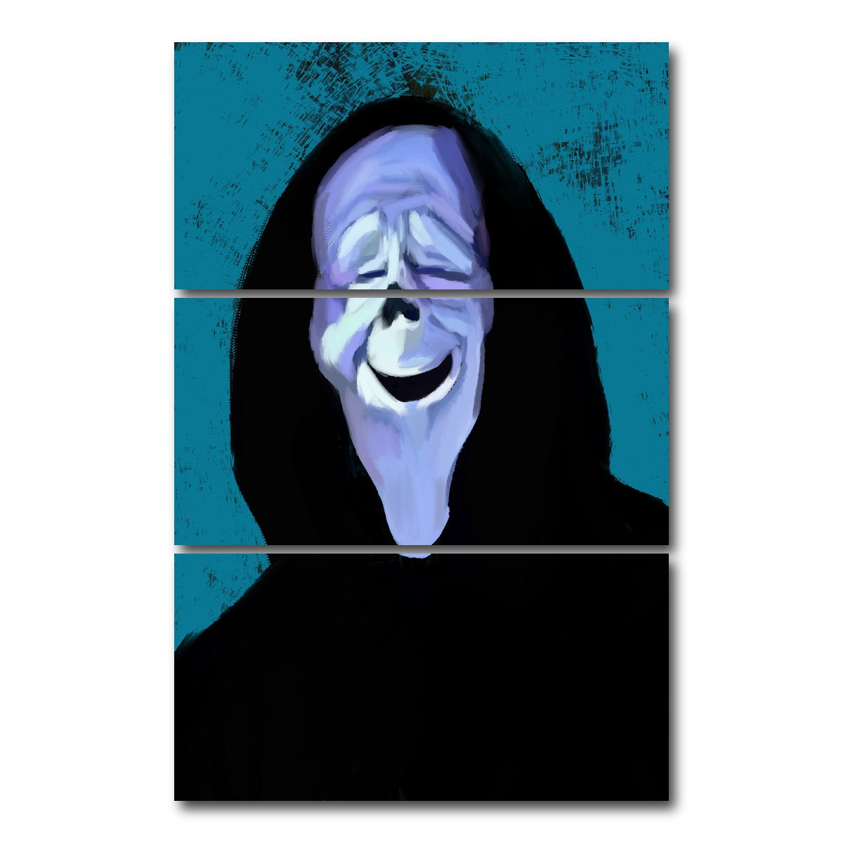 AUTO-MOCKUP WHITE | Scary Movie Ghostface | 3 Piece | Gallery Wrap Canvas | group=12x24_stacked