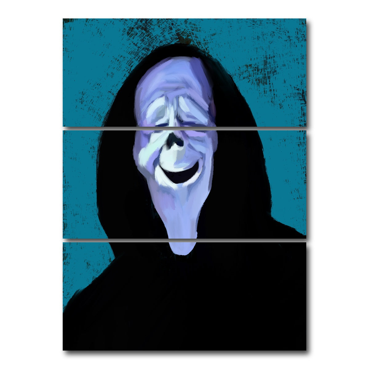 AUTO-MOCKUP WHITE | Scary Movie Ghostface | 3 Piece | Gallery Wrap Canvas | group=8x18_stacked