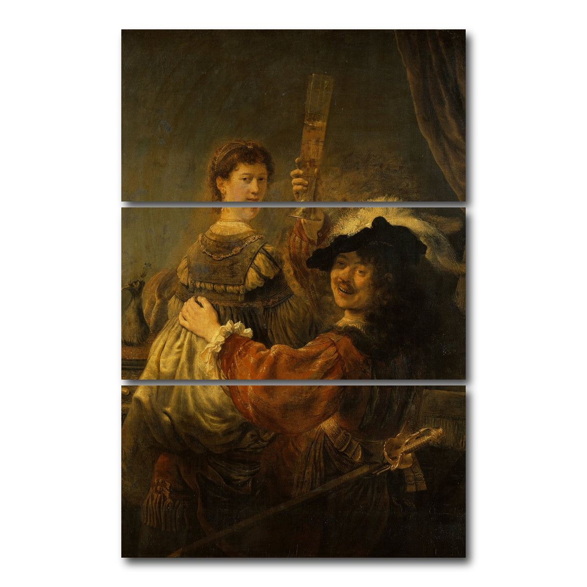 AUTO-MOCKUP WHITE | Scene of the Prodigal Son | 3 Piece | Gallery Wrap Canvas | group=12x24_stacked