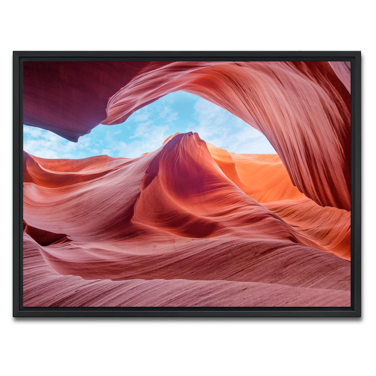 AUTO-MOCKUP WHITE | Scenic Antelope Canyon | 1 Piece | Black Framed Canvas | group=4x3