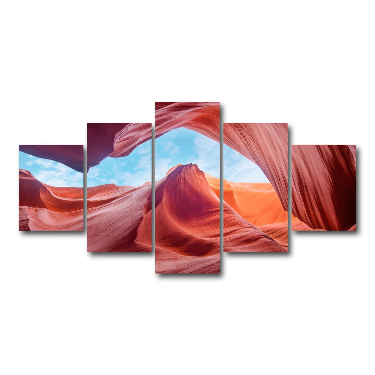 AUTO-MOCKUP WHITE | Scenic Antelope Canyon | 5 Piece | Gallery Wrap Canvas | group=5_short