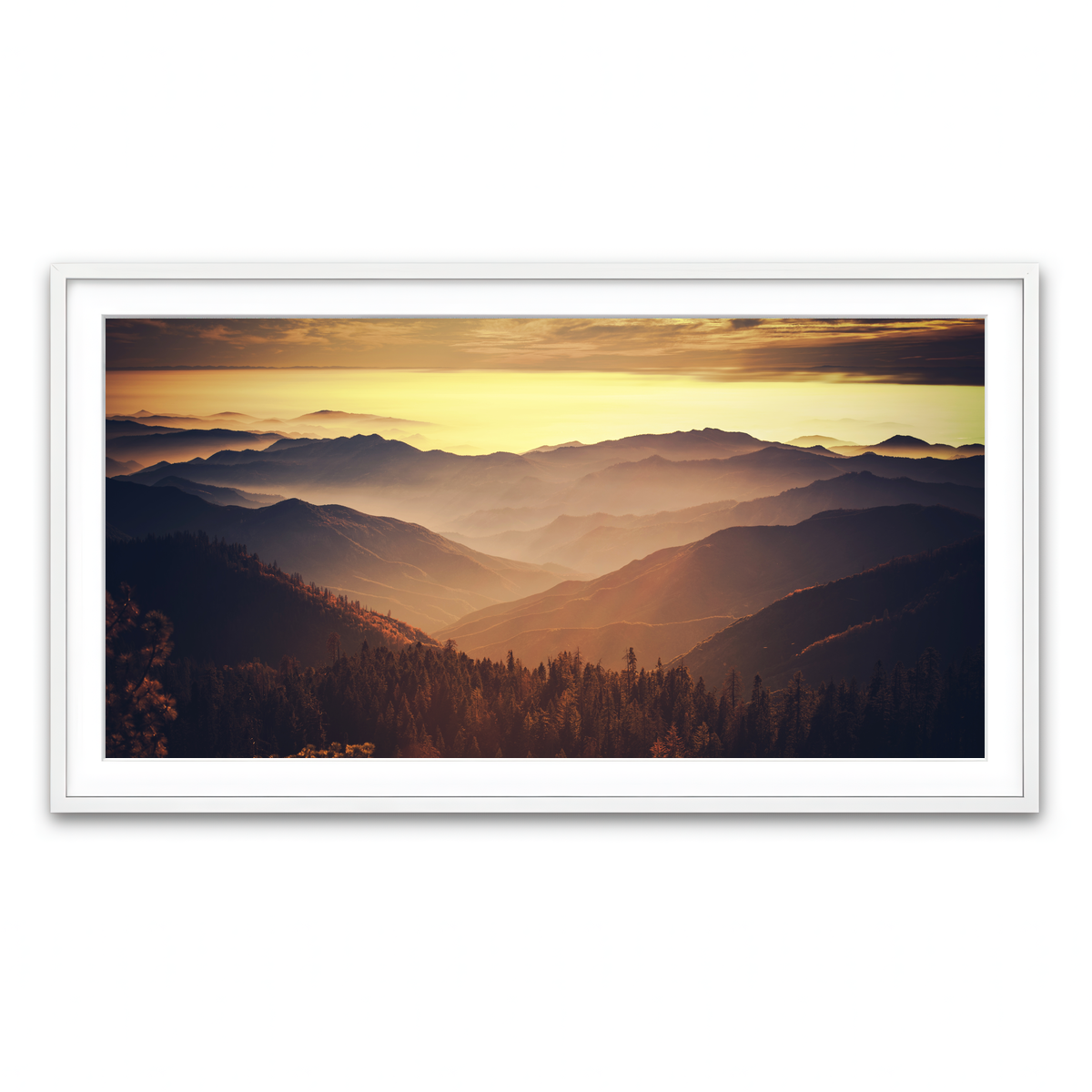 Framed Print 2x1 White