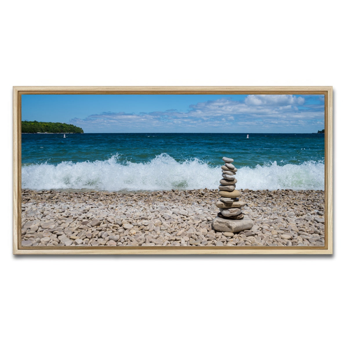 AUTO-MOCKUP WHITE | School House Beach | 1 Piece | Natural Framed Canvas | group=2x1
