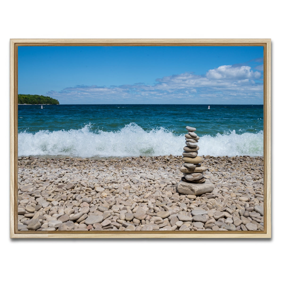 AUTO-MOCKUP WHITE | School House Beach | 1 Piece | Natural Framed Canvas | group=4x3