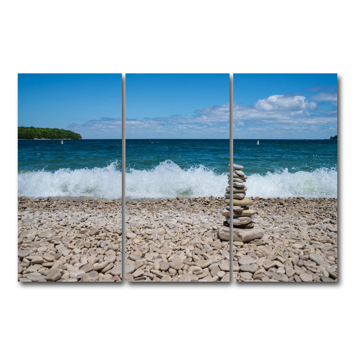 AUTO-MOCKUP WHITE | School House Beach | 3 Piece | Gallery Wrap Canvas | group=12x24