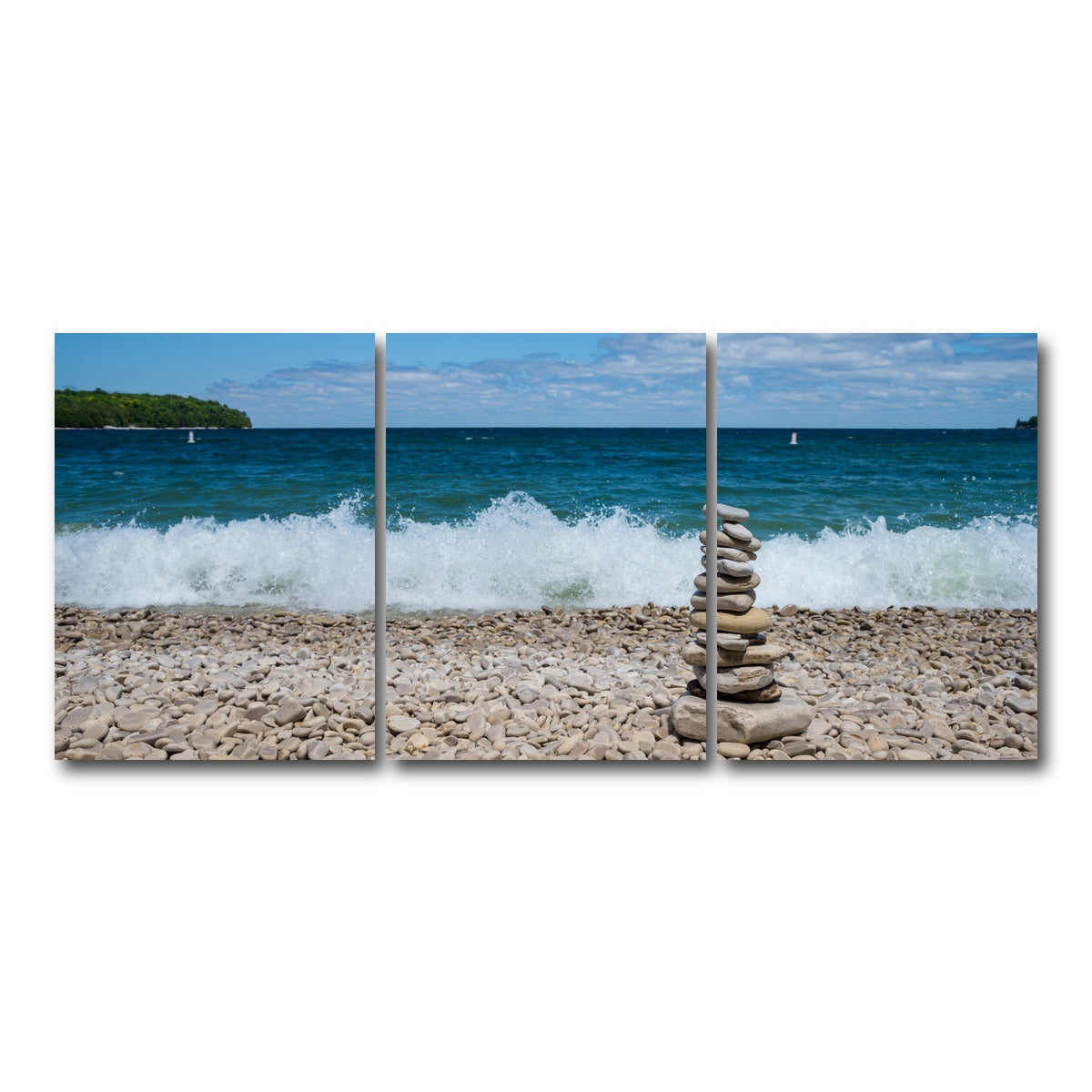 AUTO-MOCKUP WHITE | School House Beach | 3 Piece | Gallery Wrap Canvas | group=18x24