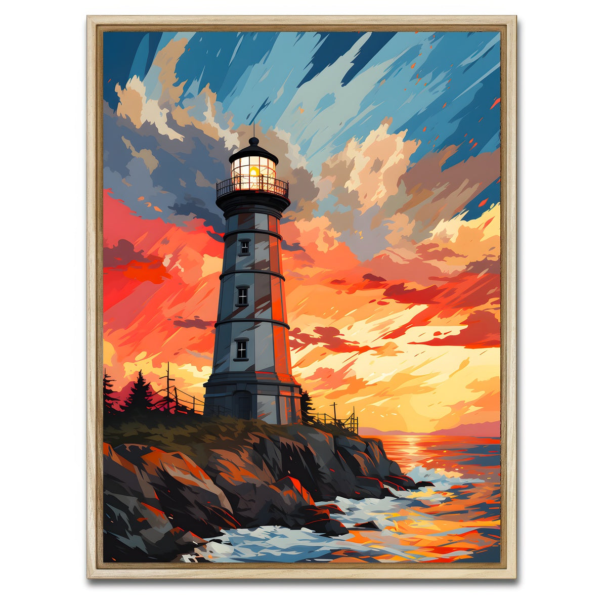 AUTO-MOCKUP WHITE | Scotland - Corsewall Lighthouse | 1 Piece | Natural Framed Canvas | group=3x4