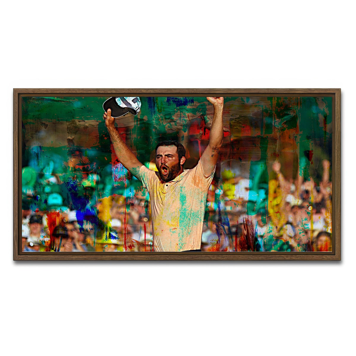 AUTO-MOCKUP WHITE | Scottie Scheffler | 1 Piece | Walnut Framed Canvas | group=2x1