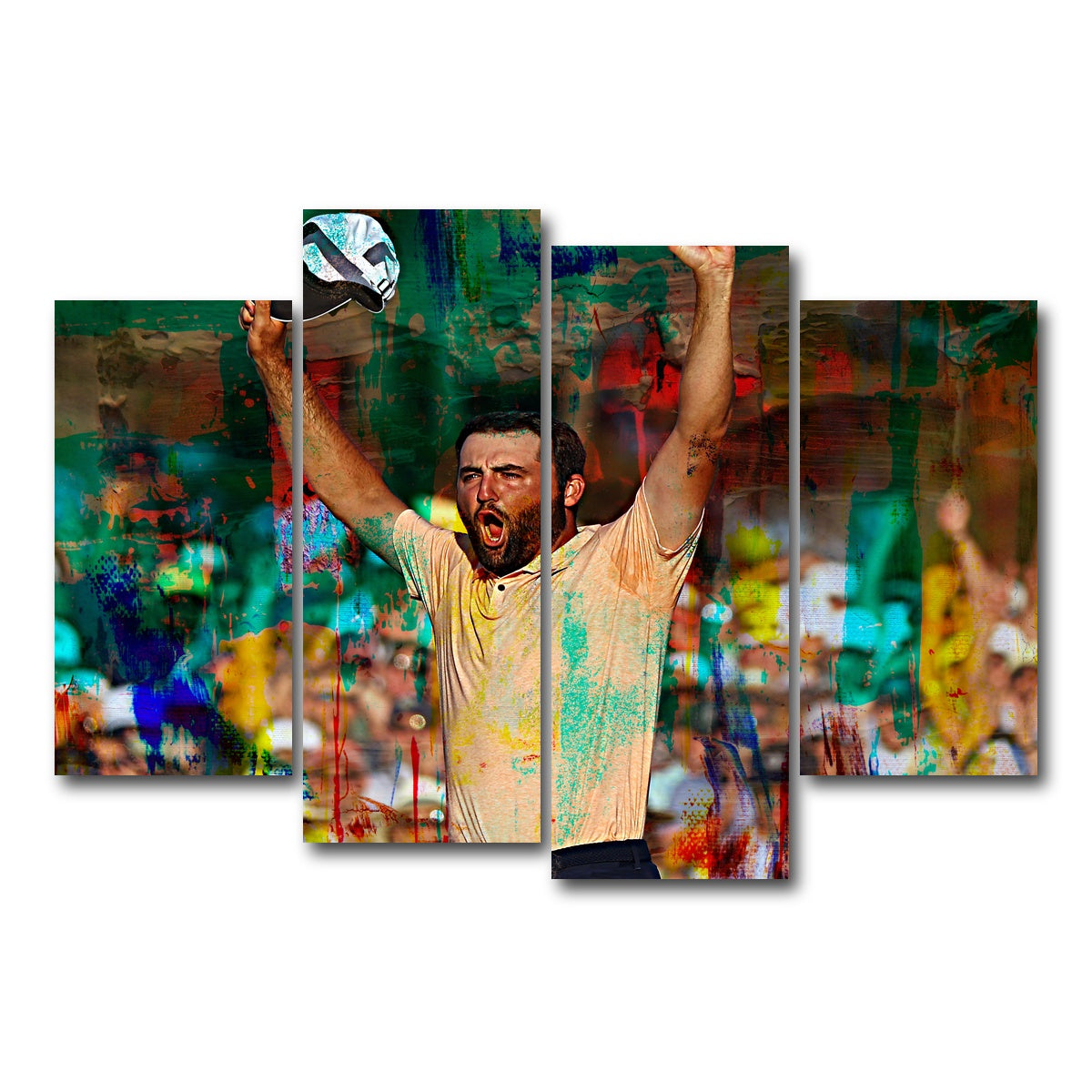 AUTO-MOCKUP WHITE | Scottie Scheffler | 4 Piece | Gallery Wrap Canvas | group=4_short