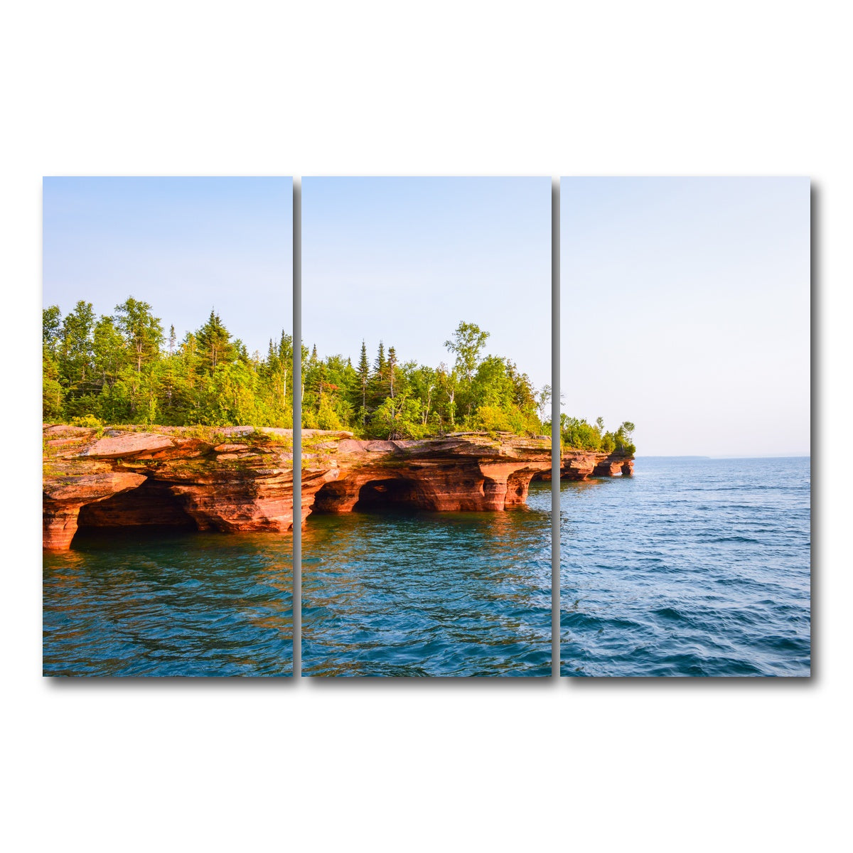 AUTO-MOCKUP WHITE | Sea Caves Apostle Islands | 3 Piece | Gallery Wrap Canvas | group=12x24