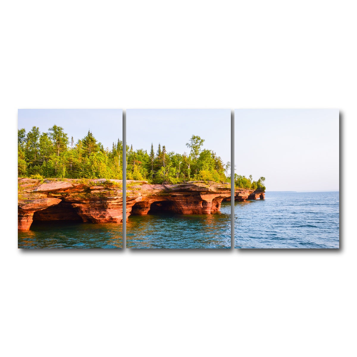AUTO-MOCKUP WHITE | Sea Caves Apostle Islands | 3 Piece | Gallery Wrap Canvas | group=18x24