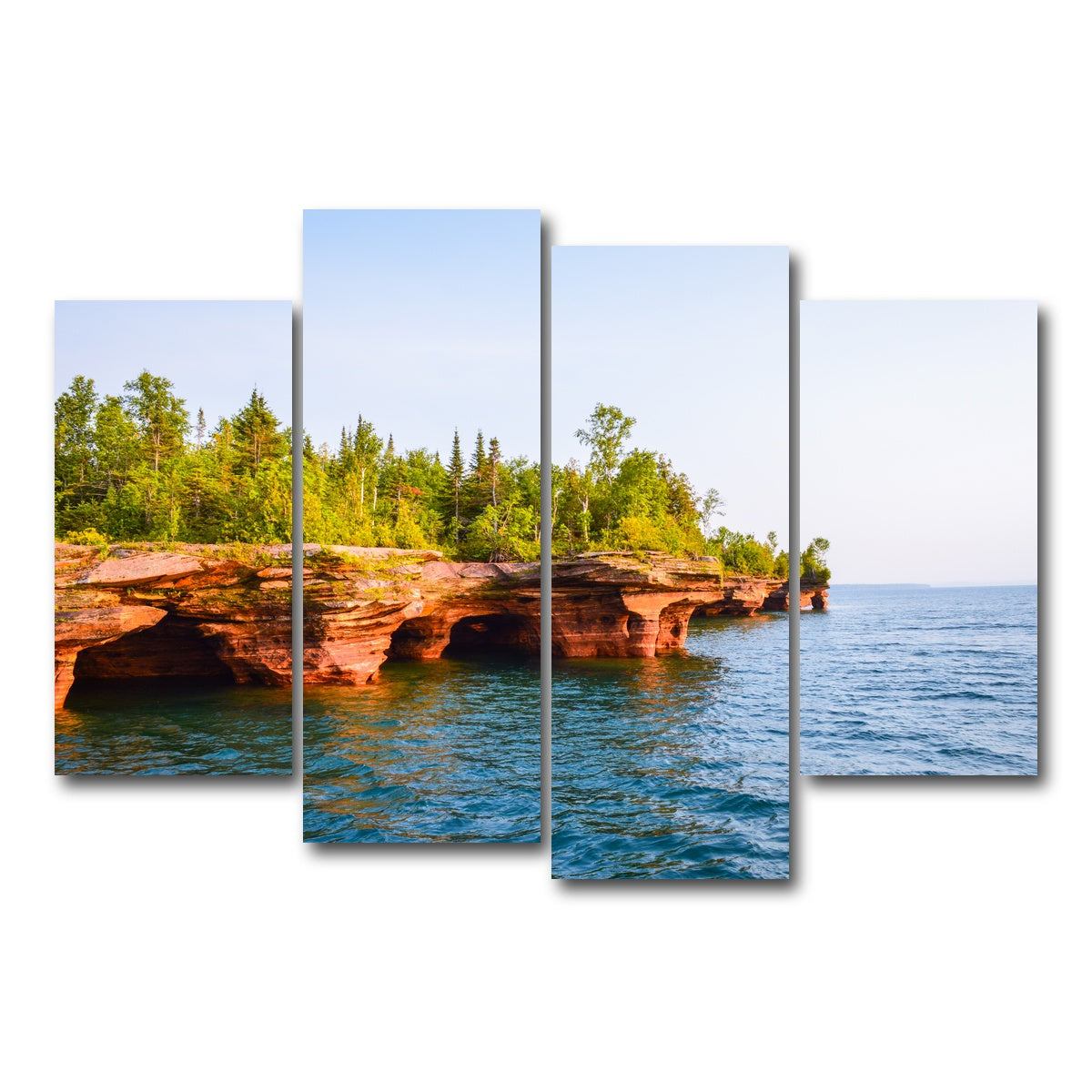 AUTO-MOCKUP WHITE | Sea Caves Apostle Islands | 4 Piece | Gallery Wrap Canvas | group=4_short