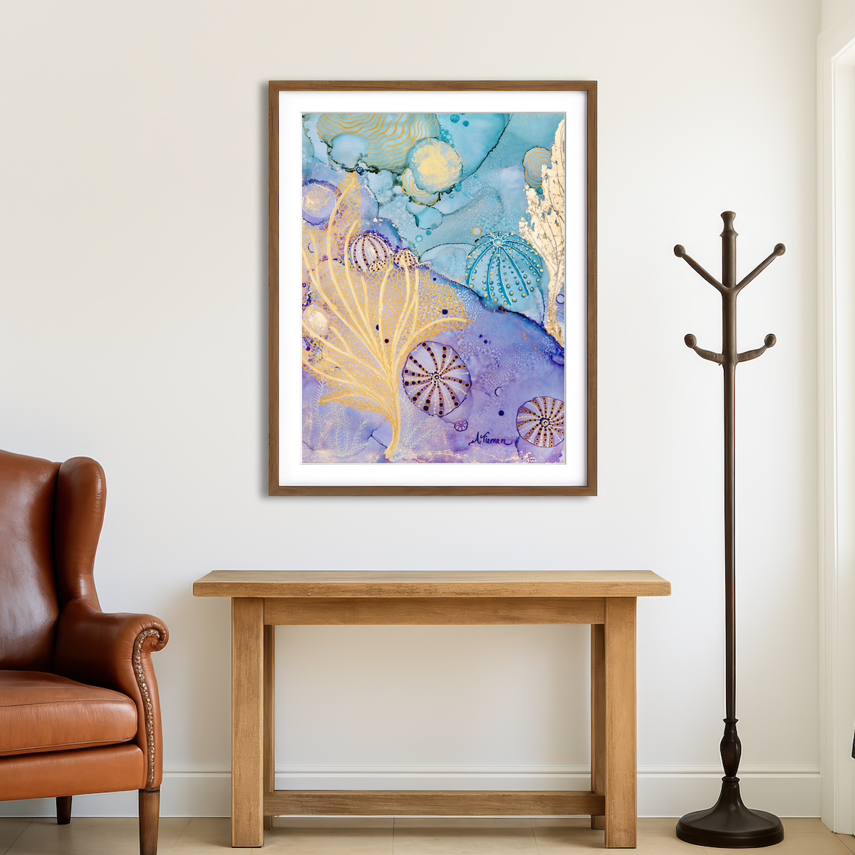 AUTO-MOCKUP ROOM | Sea Urchin Hideaway Wall Art