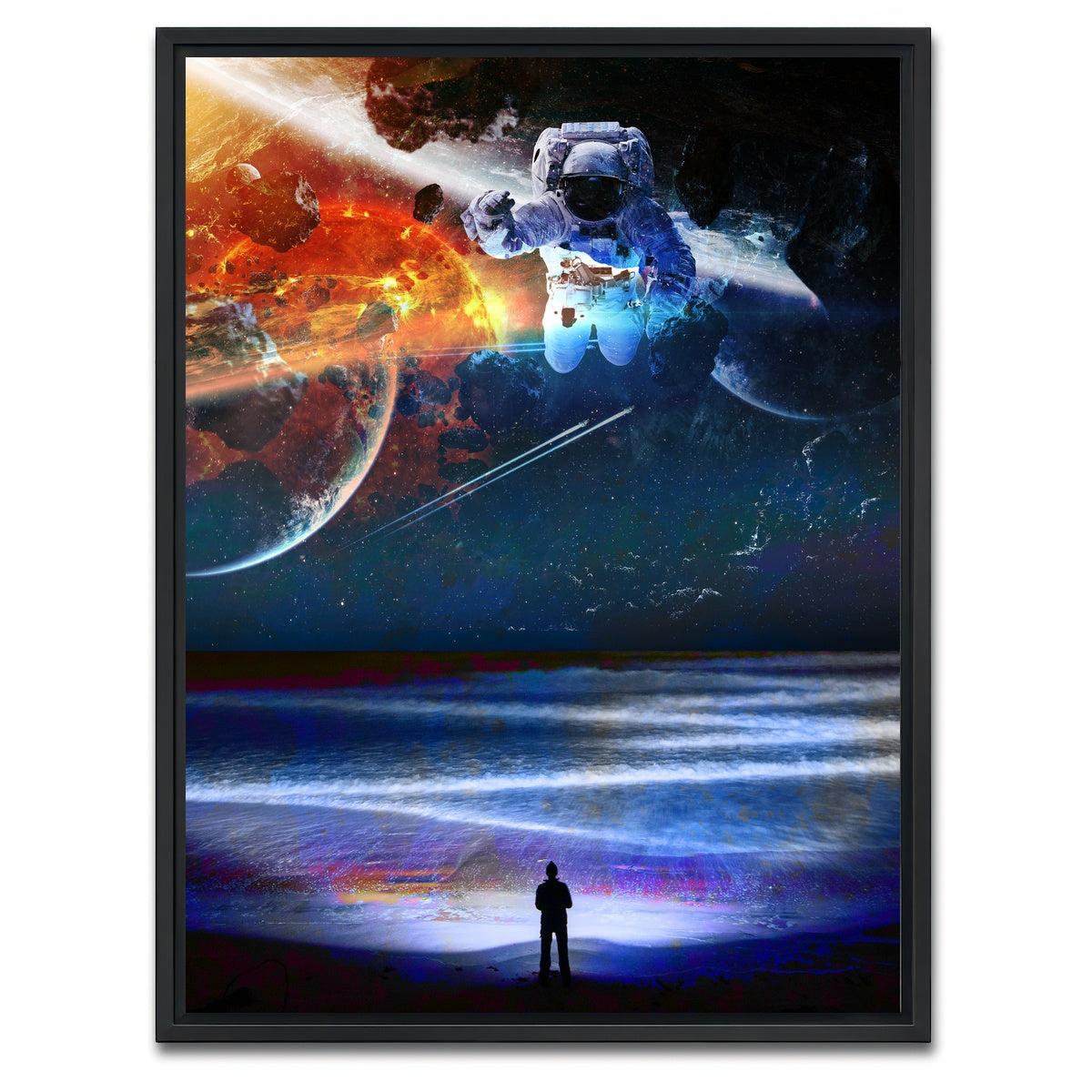 AUTO-MOCKUP WHITE | Sea and Space | 1 Piece | Black Framed Canvas | group=3x4