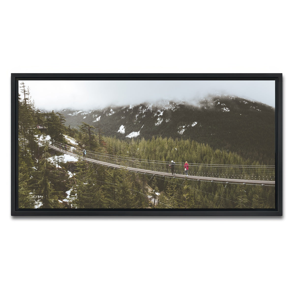 AUTO-MOCKUP WHITE | Sea to Sky Suspension Bridge Canada | 1 Piece | Black Framed Canvas | group=2x1