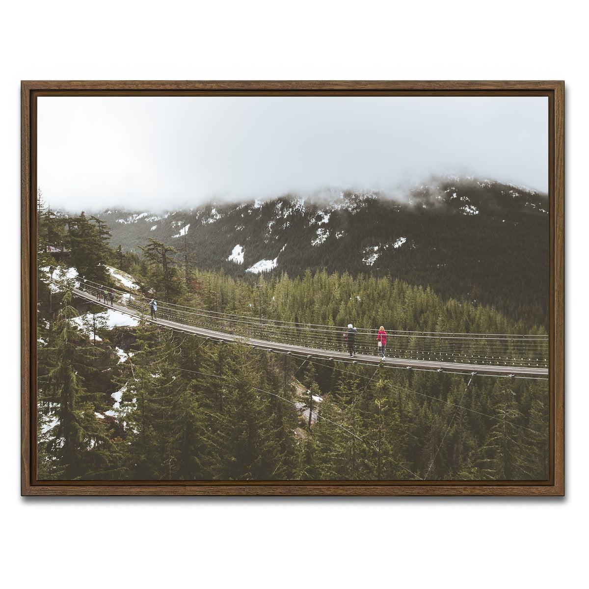 AUTO-MOCKUP WHITE | Sea to Sky Suspension Bridge Canada | 1 Piece | Walnut Framed Canvas | group=4x3