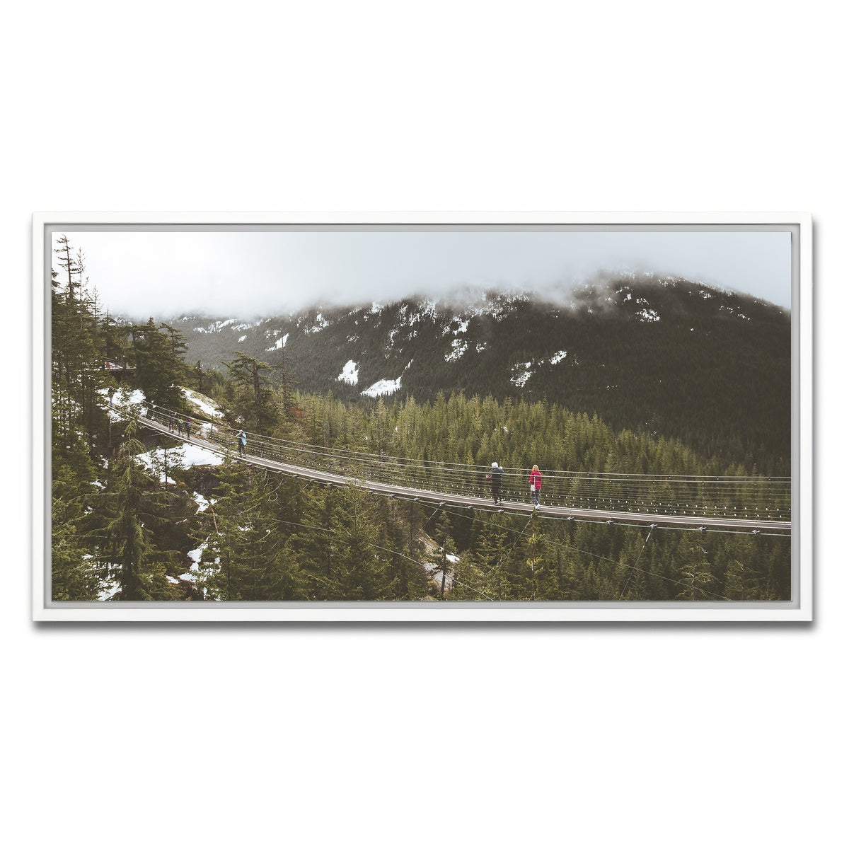 AUTO-MOCKUP WHITE | Sea to Sky Suspension Bridge Canada | 1 Piece | White Framed Canvas | group=2x1