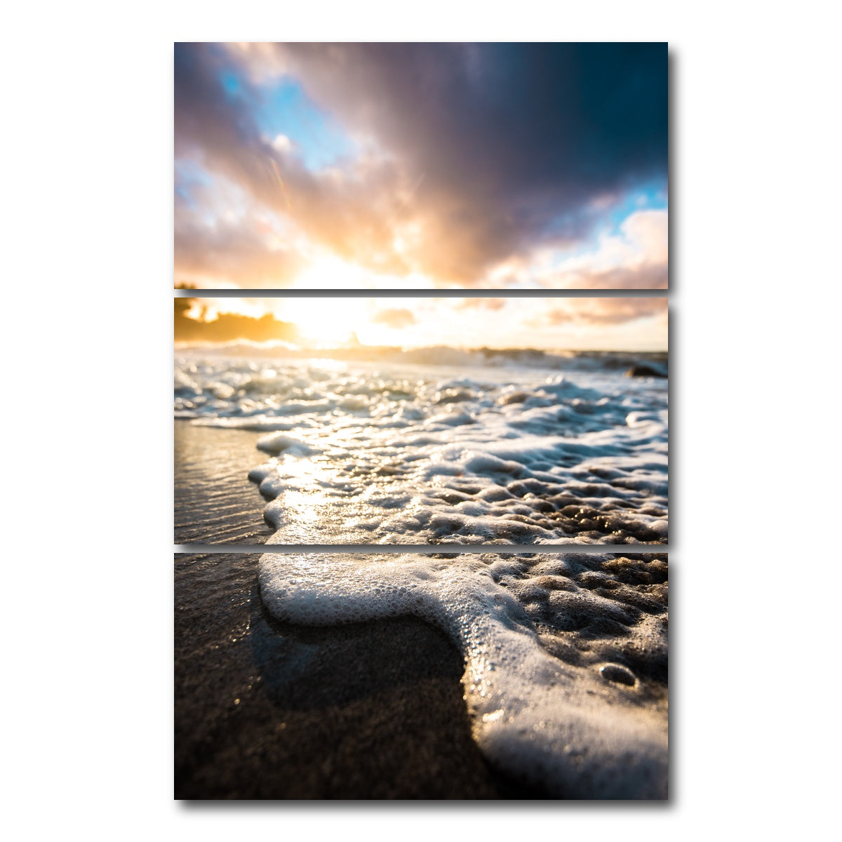 AUTO-MOCKUP WHITE | Seafoam Sunrise | 3 Piece | Gallery Wrap Canvas | group=12x24_stacked