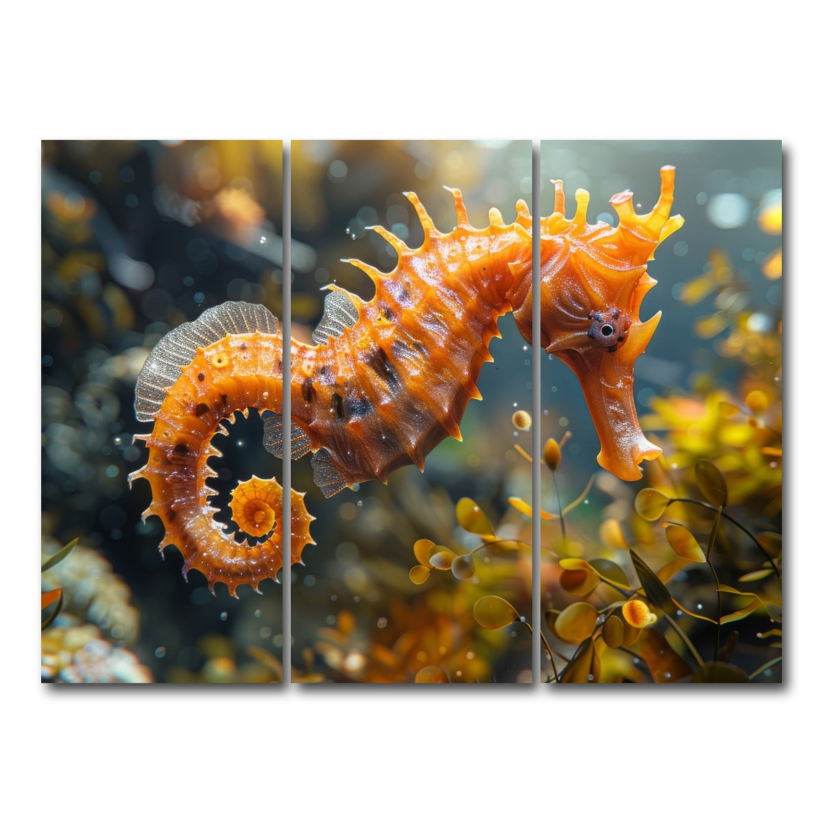 AUTO-MOCKUP WHITE | Seahorse | 3 Piece | Gallery Wrap Canvas | group=8x18