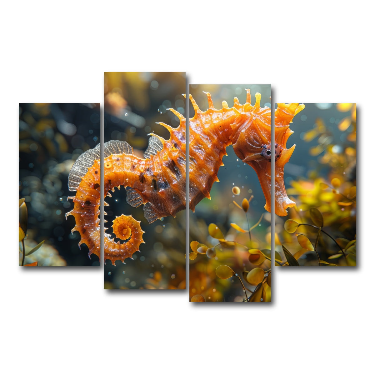 AUTO-MOCKUP WHITE | Seahorse | 4 Piece | Gallery Wrap Canvas | group=4_short