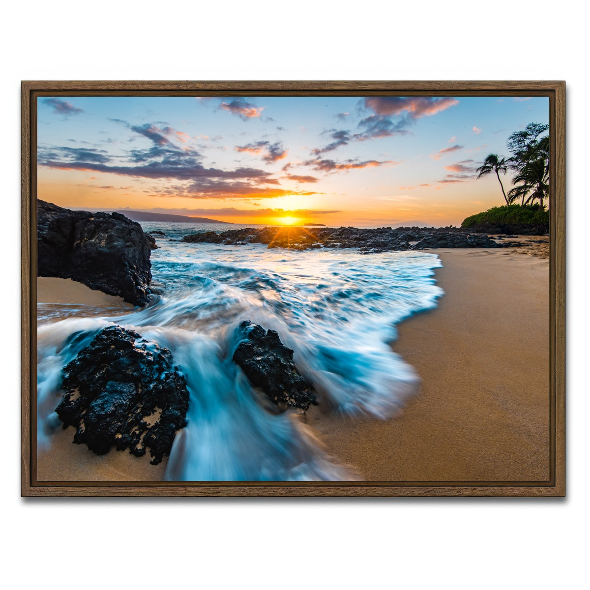 AUTO-MOCKUP WHITE | Secret Beach | 1 Piece | Walnut Framed Canvas | group=4x3