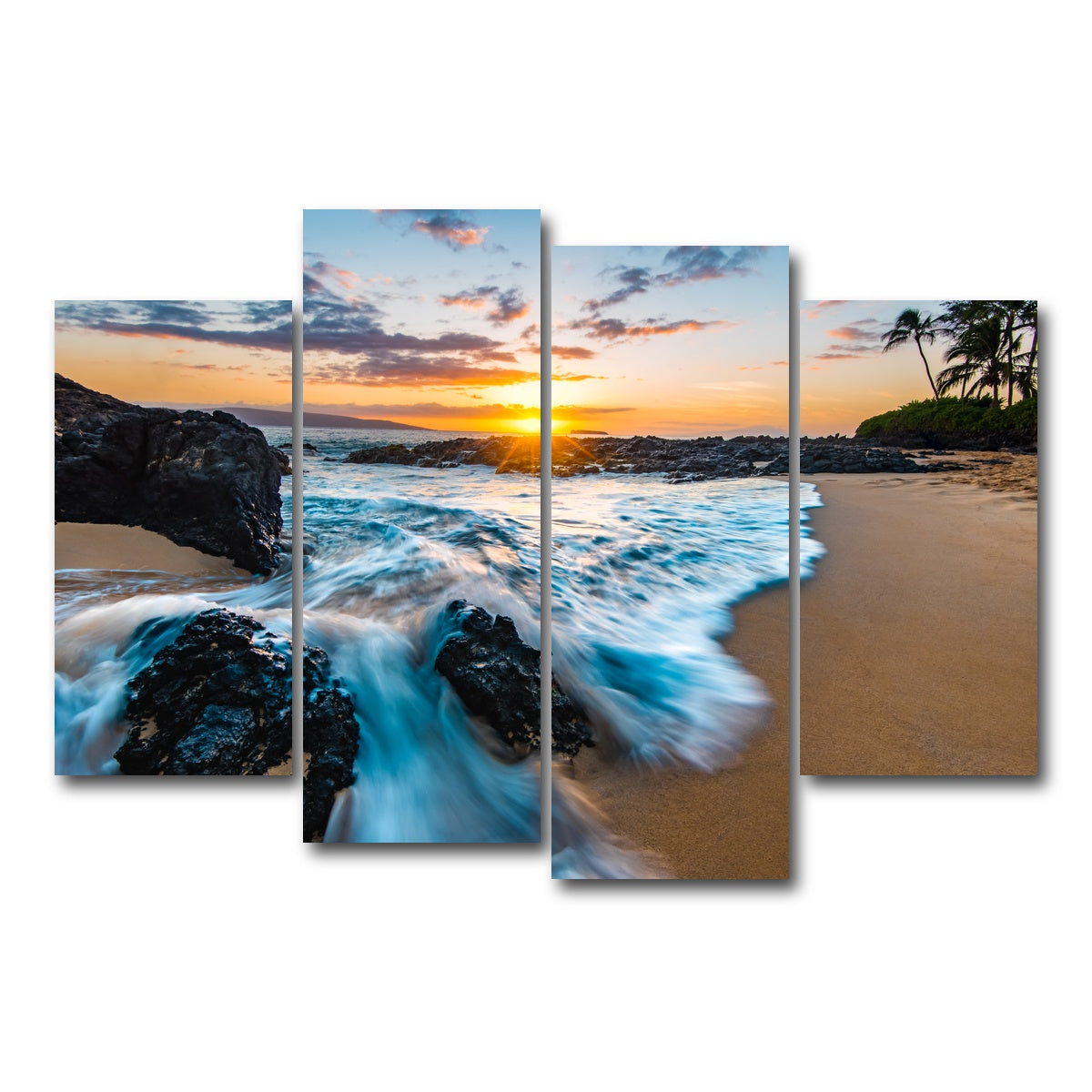 AUTO-MOCKUP WHITE | Secret Beach | 4 Piece | Gallery Wrap Canvas | group=4_short