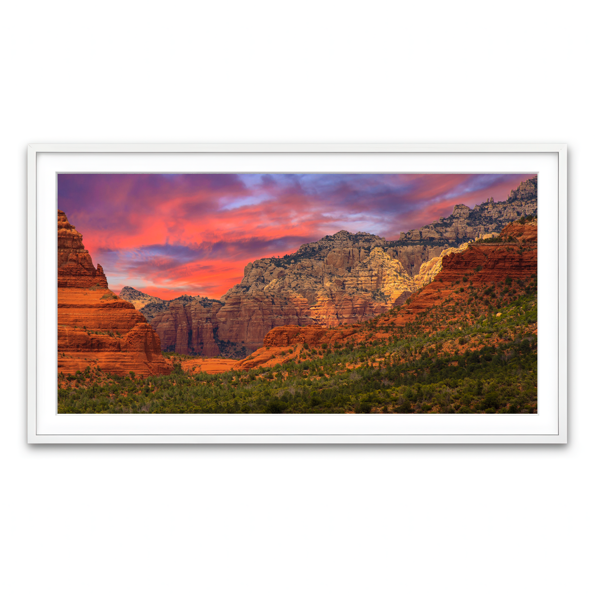 Framed Print 2x1 White