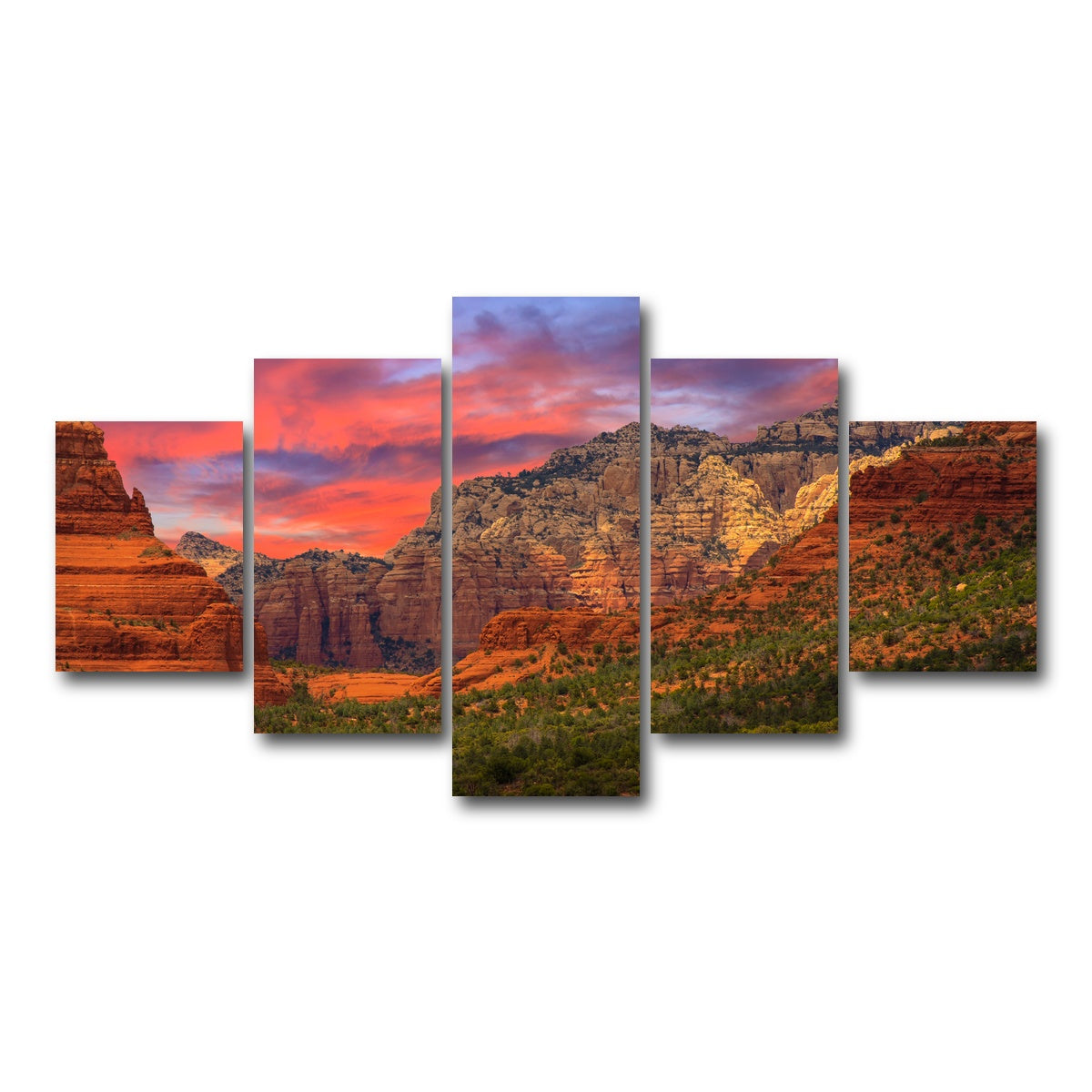 AUTO-MOCKUP WHITE | Sedona Sunset | 5 Piece | Gallery Wrap Canvas | group=5_short