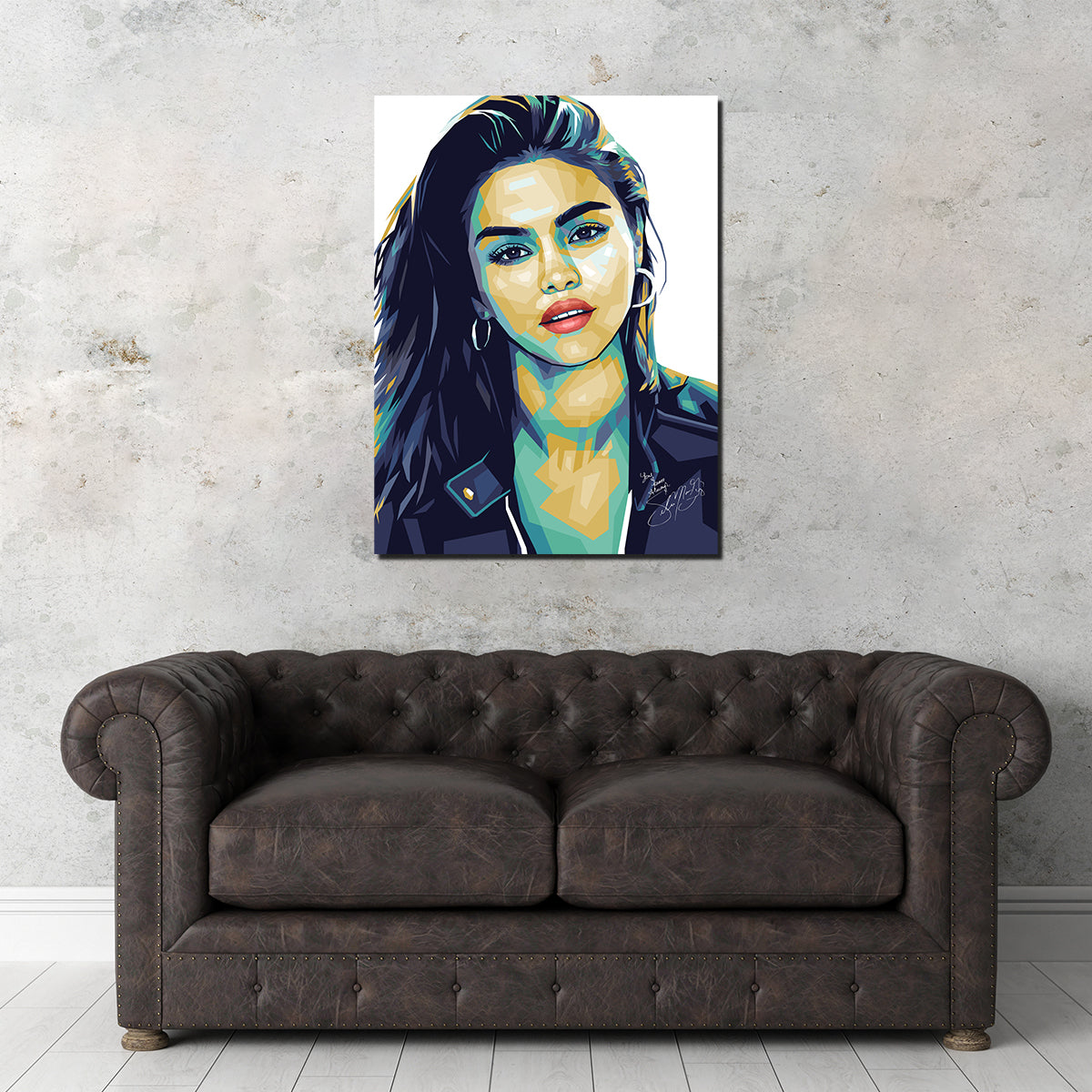 Selena Gomez White Wall Art
