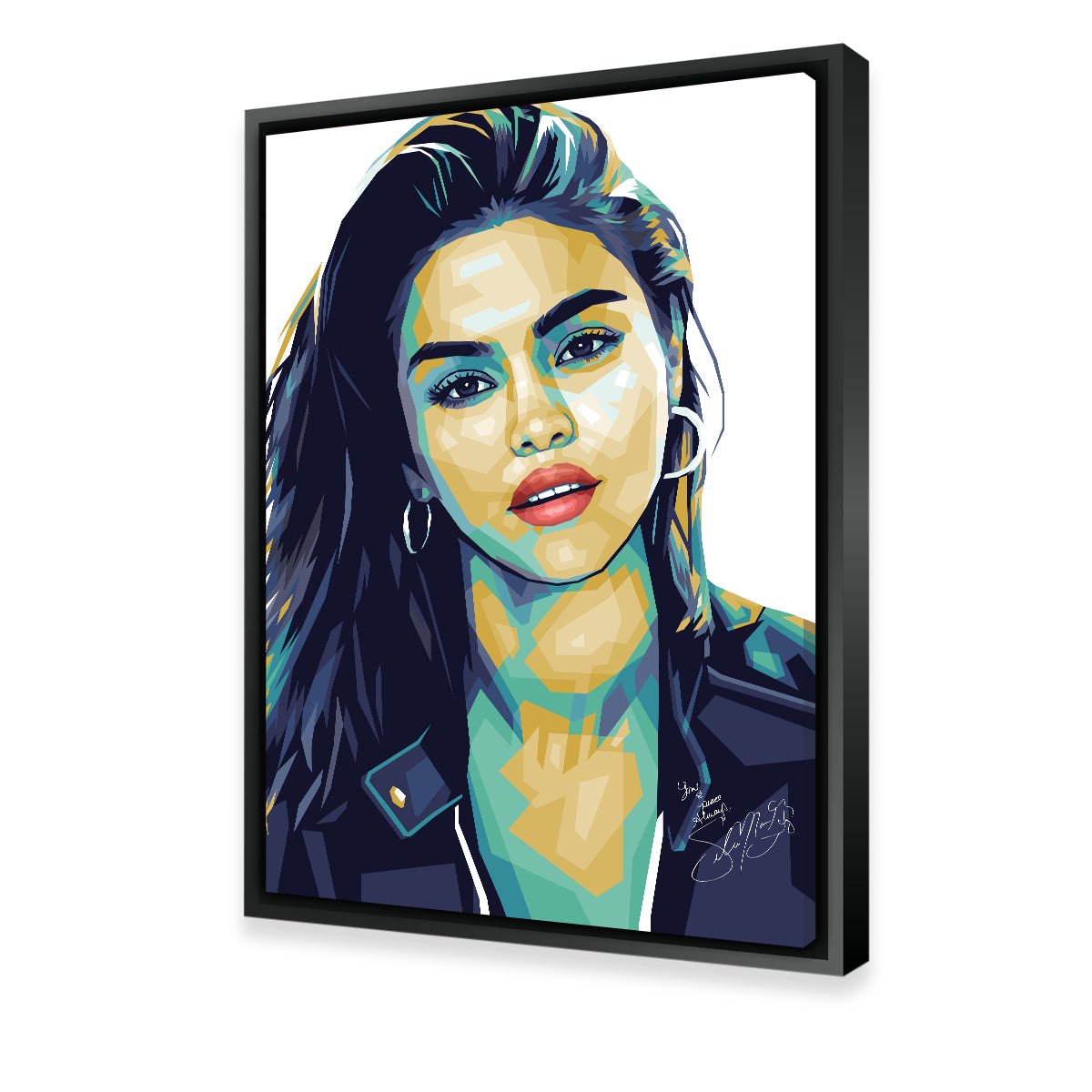 Selena Gomez White Wall Art