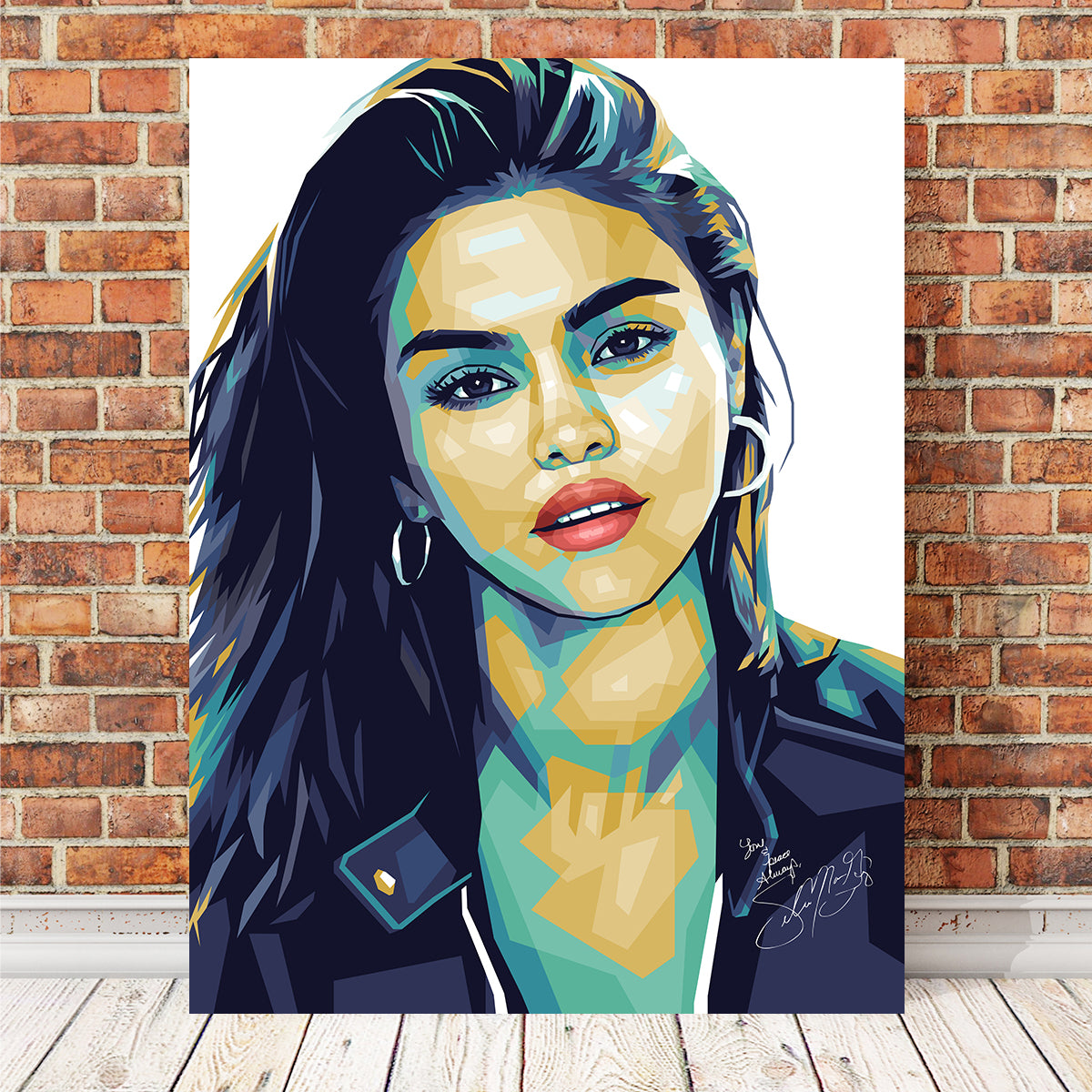 Selena Gomez White Wall Art