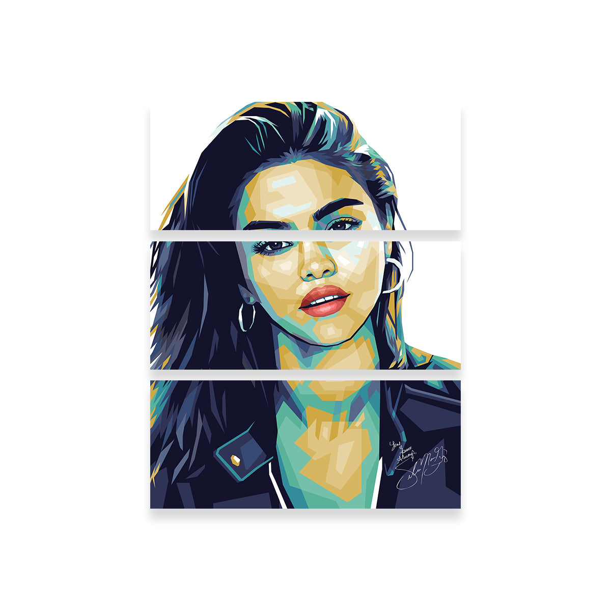 Selena Gomez White Wall Art