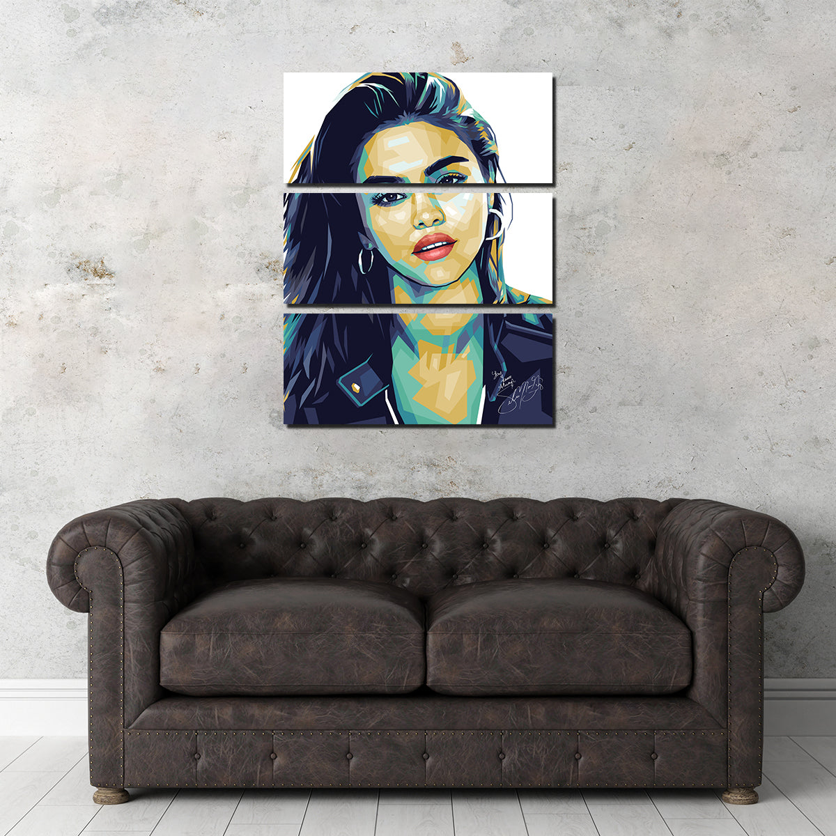 Selena Gomez White Wall Art