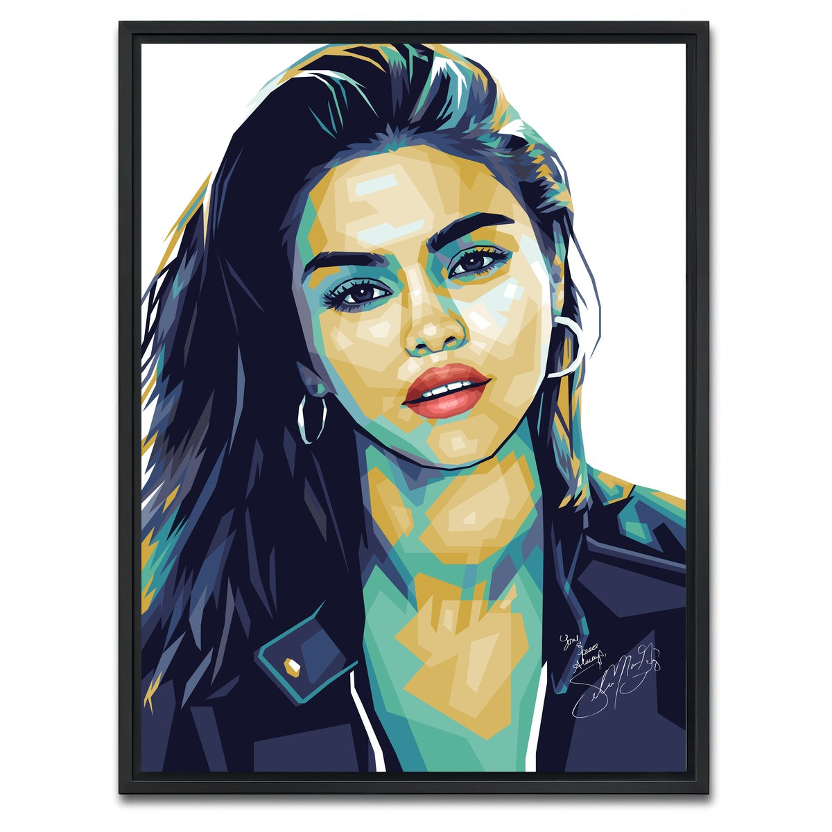AUTO-MOCKUP WHITE | Selena Gomez White | 1 Piece | Black Framed Canvas | group=3x4