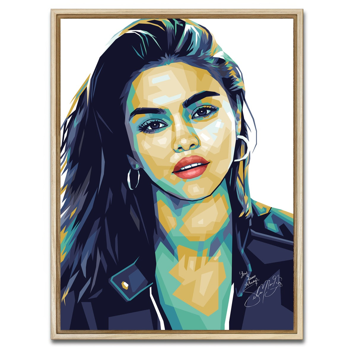 AUTO-MOCKUP WHITE | Selena Gomez White | 1 Piece | Natural Framed Canvas | group=3x4