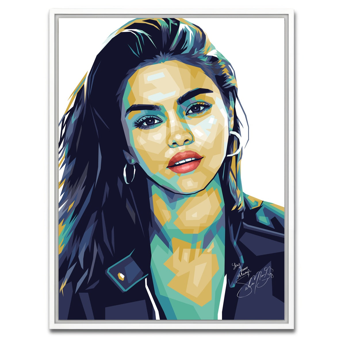 AUTO-MOCKUP WHITE | Selena Gomez White | 1 Piece | White Framed Canvas | group=3x4