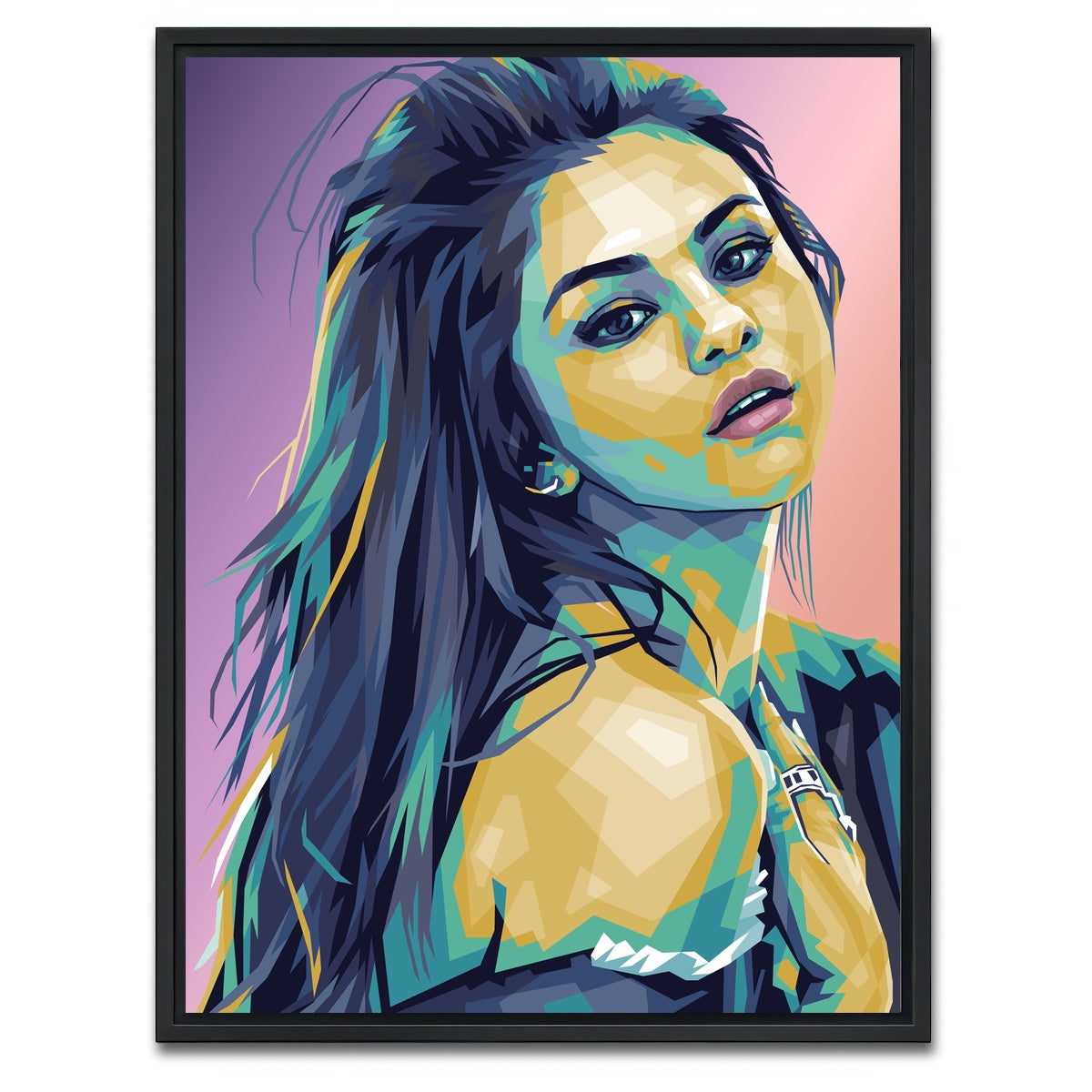 AUTO-MOCKUP WHITE | Selena Gomez | 1 Piece | Black Framed Canvas | group=3x4