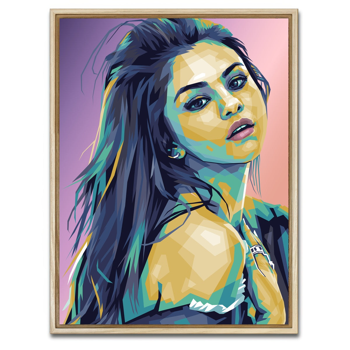 AUTO-MOCKUP WHITE | Selena Gomez | 1 Piece | Natural Framed Canvas | group=3x4