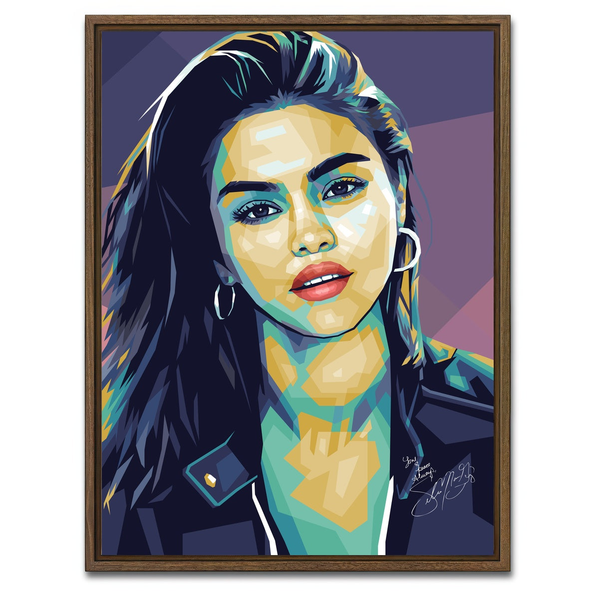 AUTO-MOCKUP WHITE | Selena Purple | 1 Piece | Walnut Framed Canvas | group=3x4