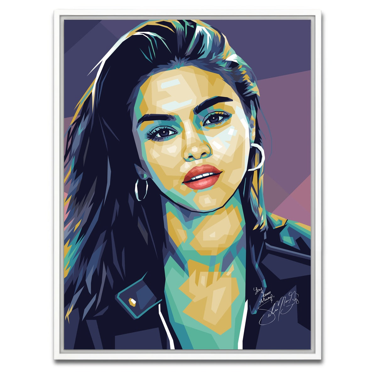 AUTO-MOCKUP WHITE | Selena Purple | 1 Piece | White Framed Canvas | group=3x4